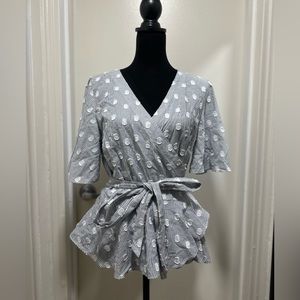 NWT Loft Polka Dot Tie Blouse